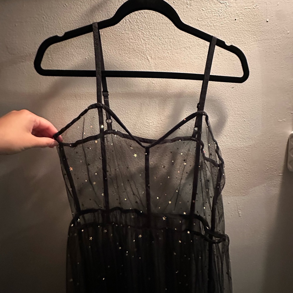 Black Sheer Starry Dress